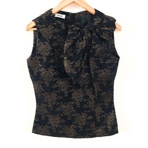 Moschino Black and Gold Sleeveless Top
